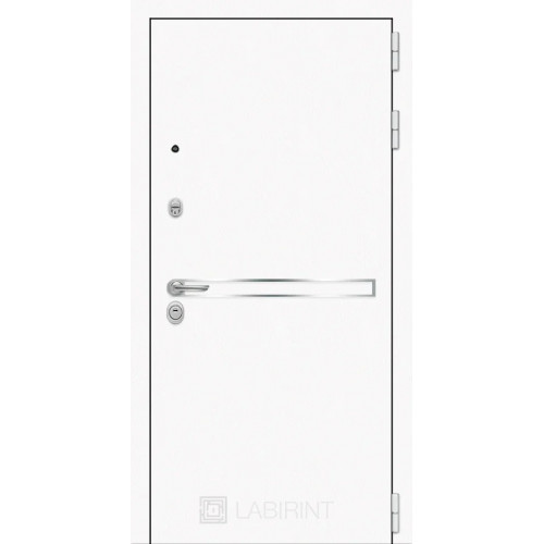 дверь Labirint Лайн WHITE с широким зеркалом Максимум, цвет "Белый софт"